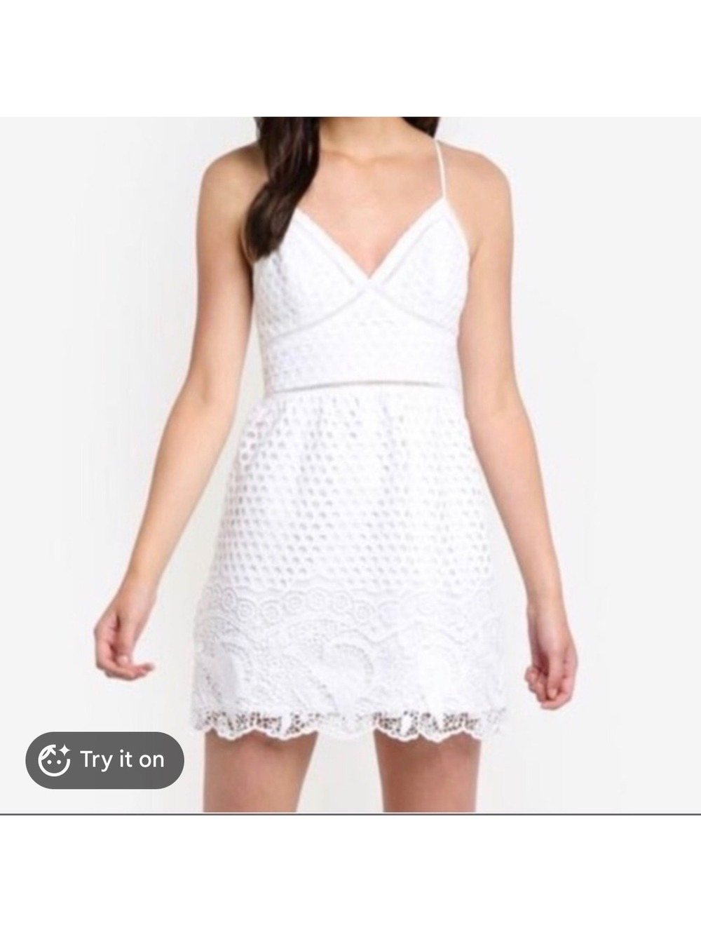 Abercrombie‎ & Fitch White Lace Mini Dress Size Small